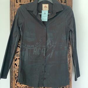 BNWT Trunk LTD ACDC limited edition grey button down long sleeve rocker shirt xs